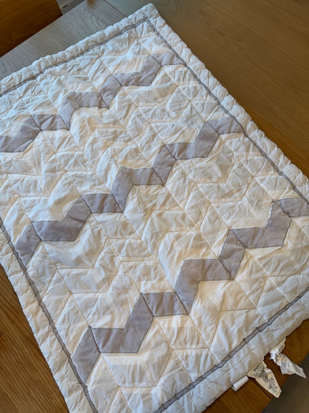 baby blanket Light Gray + crib skirt